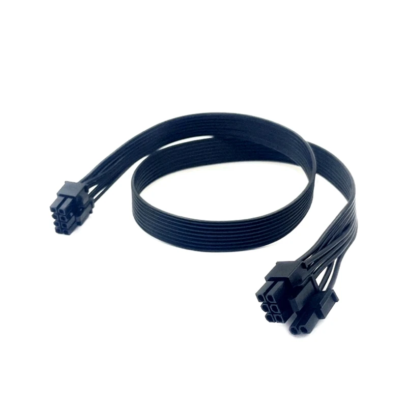 

YEPLOOK PCIe 6 + 2-контактный кабель питания графического процессора для модульного питания серий Corsair RM1200e, RM1000e, RM8580e, RM750e, плоский ленточный черный кабель