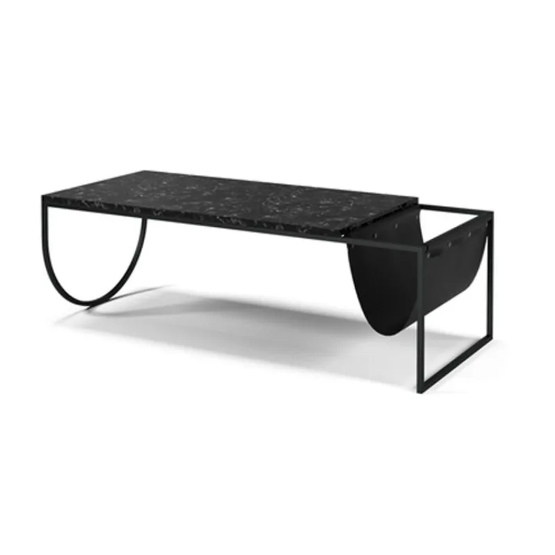 

Nordic modern minimalist personality marble hard leather retro coffee table living room furniture