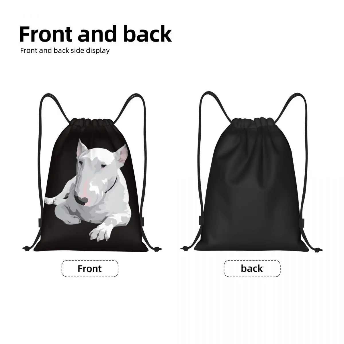 Custom English Bull Terrier Dog Drawstring Bags for Training Yoga Backpacks Women Men Animal Pet Sports Gym Sackpack