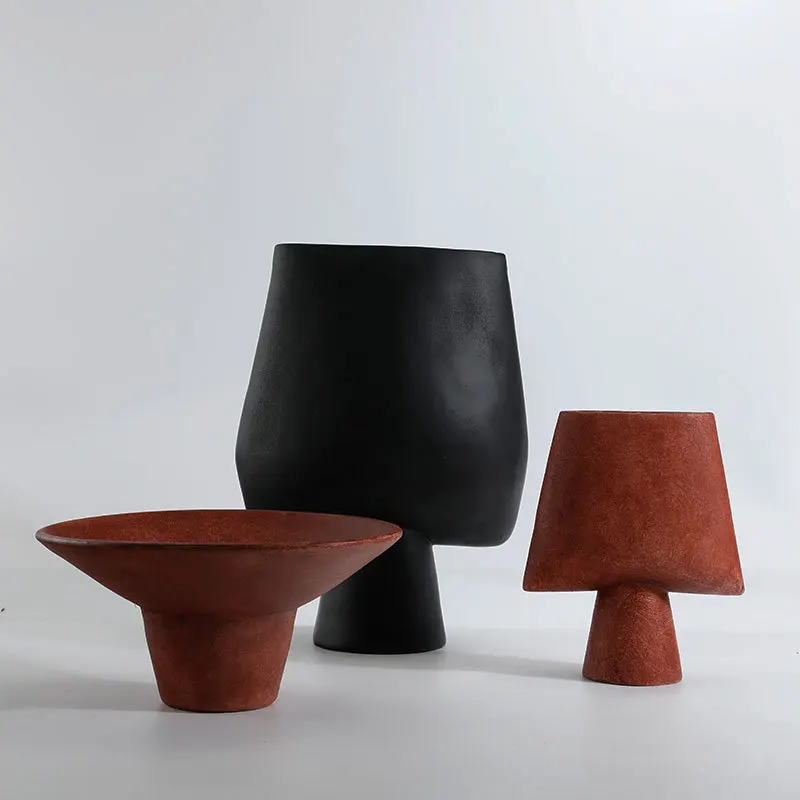 Nordic Geometry Vase Modern Italian Vintage Art Vases for Dried Fresh Flowers Creative Flower Vase for Living Room Office Decor