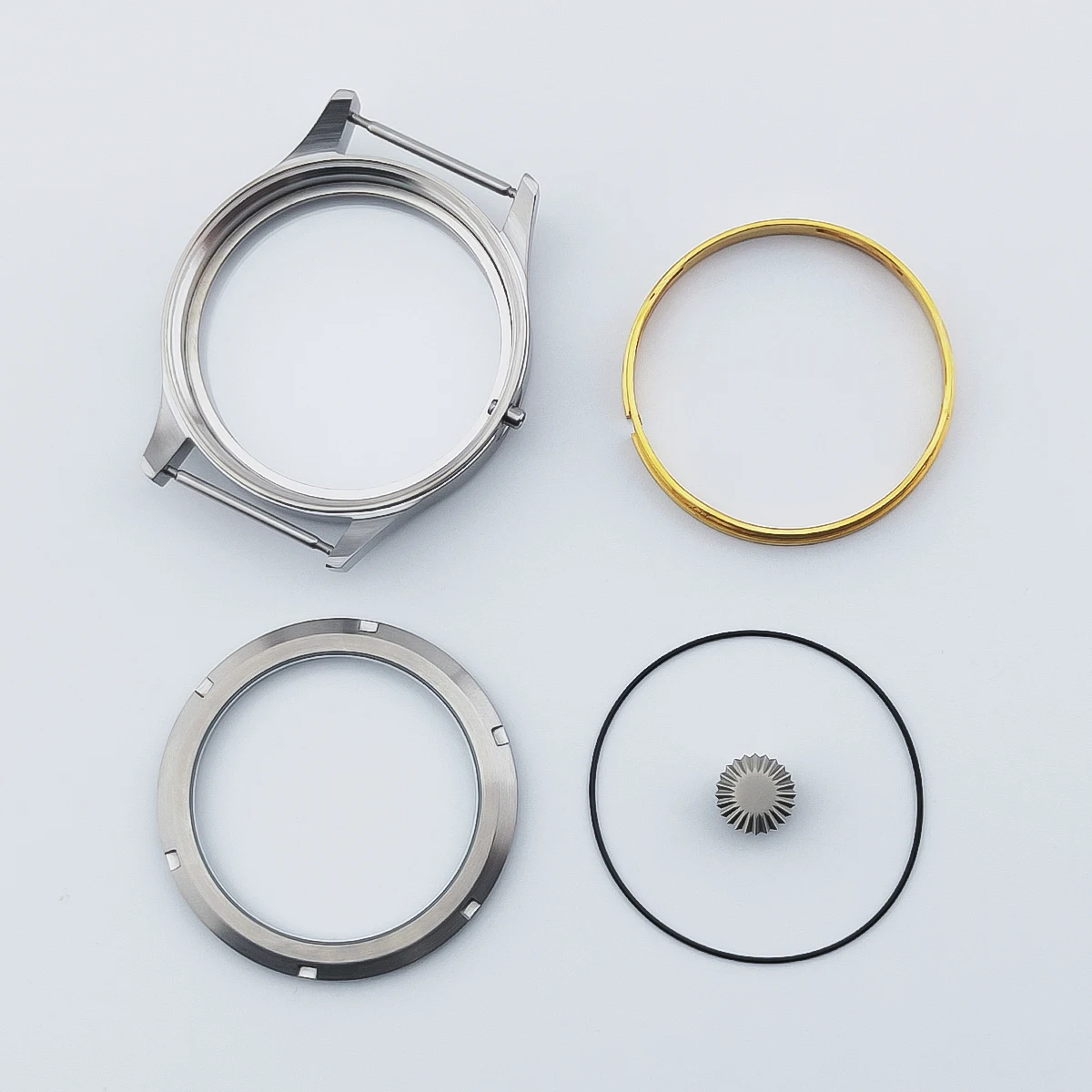 Neiton 43mm Silver Black PVD Bronze Colour Watch Case Sapphire Glass Sterile Steel Case ETA 6497,6498 Seagull ST3600 image 5