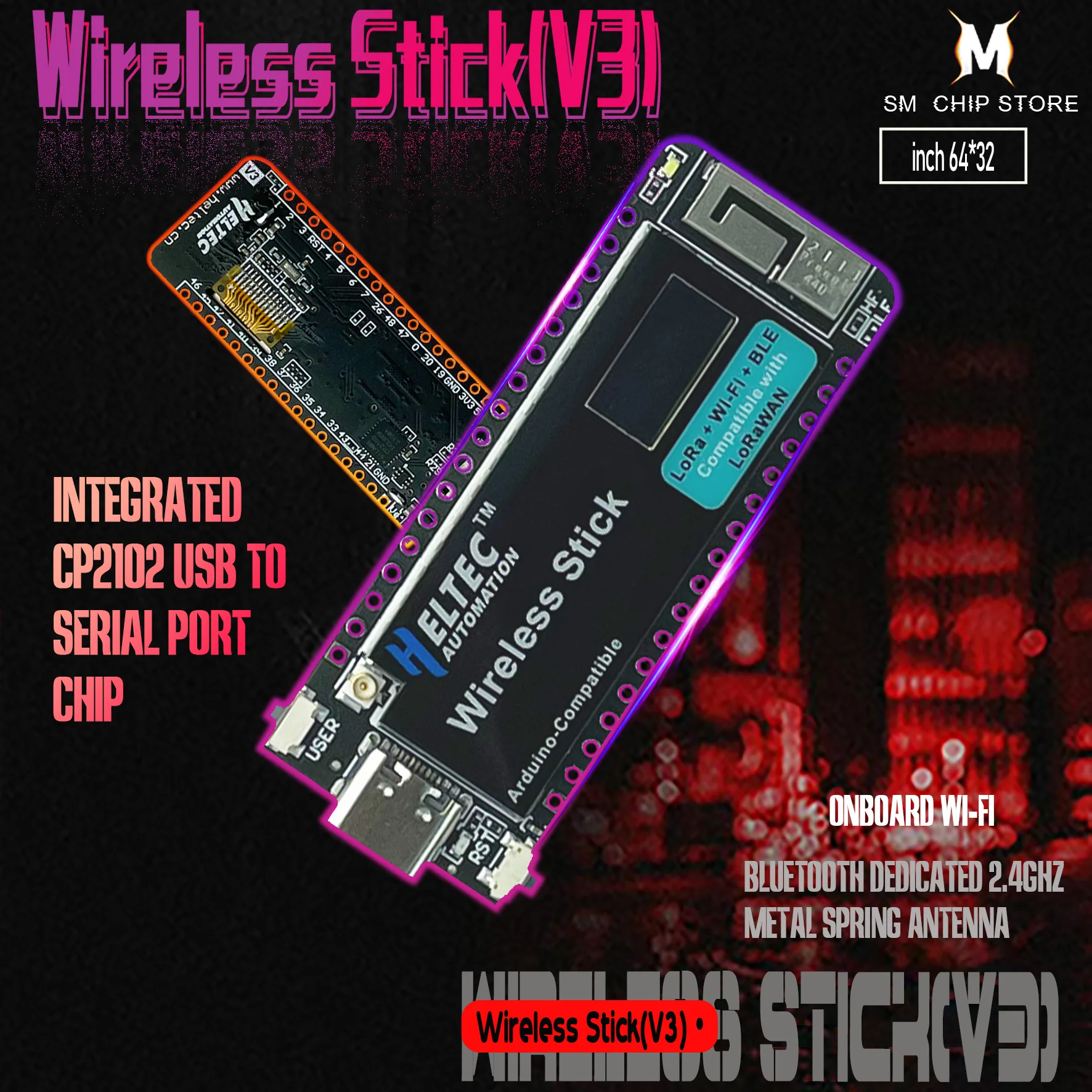 Helec LoRa Board Meshtastic Messenger Mesh network Ham Radio ESP32 Wi-Fi BLE wireless stick 2024, Лидер продаж для производителей Devboard