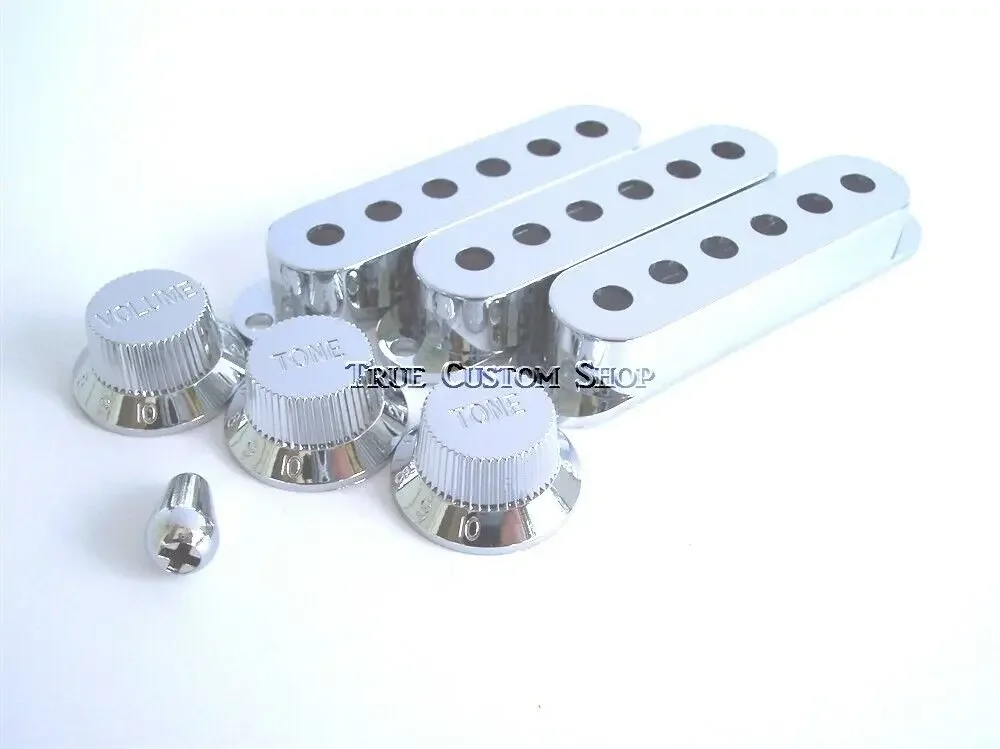 

Genuine Chrome Pickup Covers Knobs and Switch Tips Kit