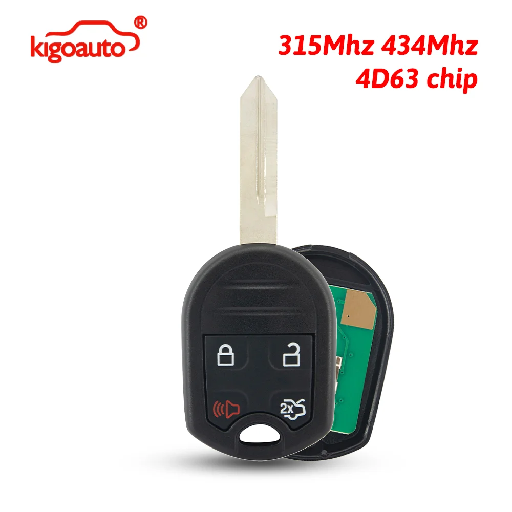 

kigoauto FCC CWTWB1U793 Remote key 4 button 315Mhz 434Mhz with 4D63 chip for 2007-2019 Ford Edge Explorer PN 164-R8073