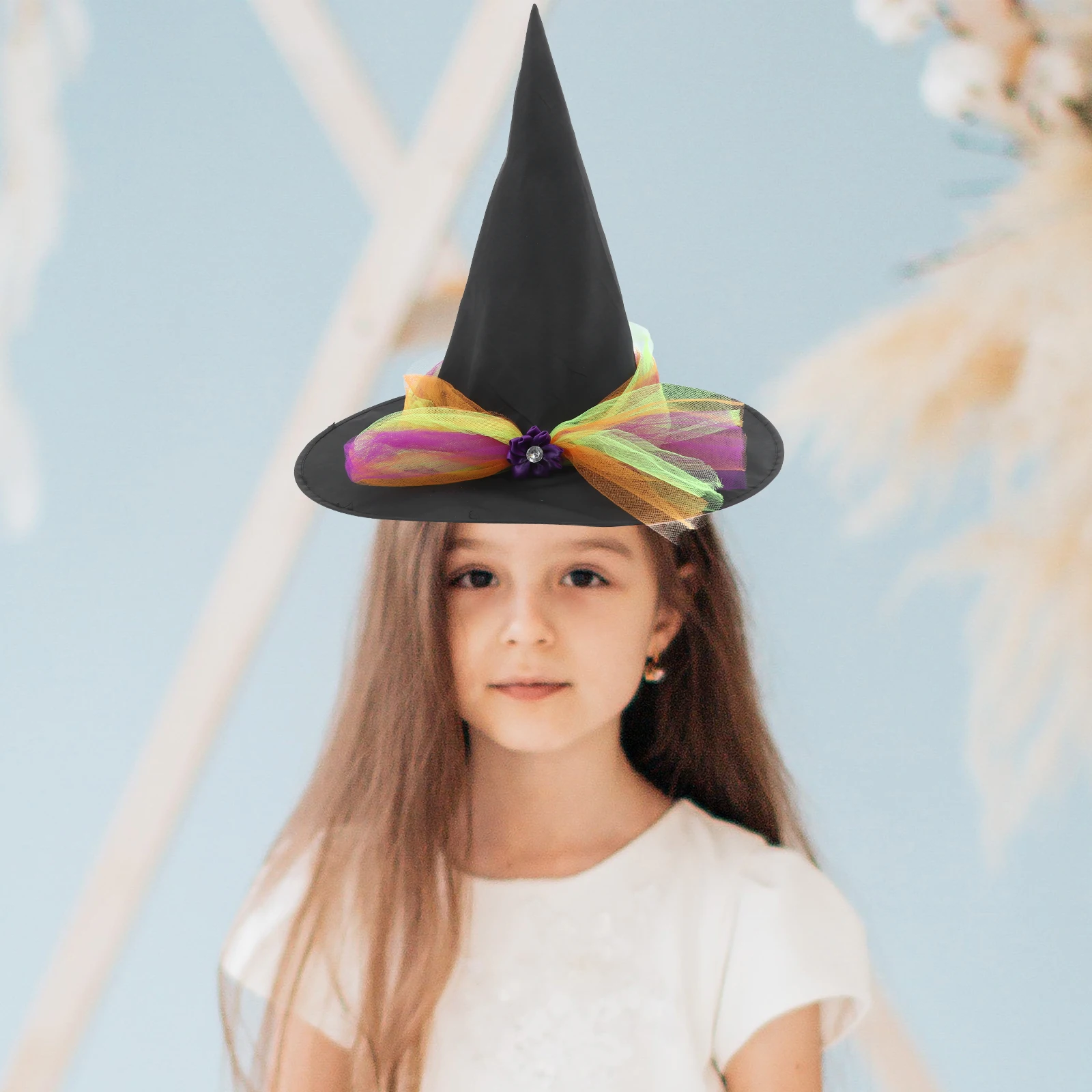 

Witch Puff Skirt for Girls Kids Birthday Halloween Party Dress Costumes Toddler Reusable Durable Elastic Waist Layered Lace Soft