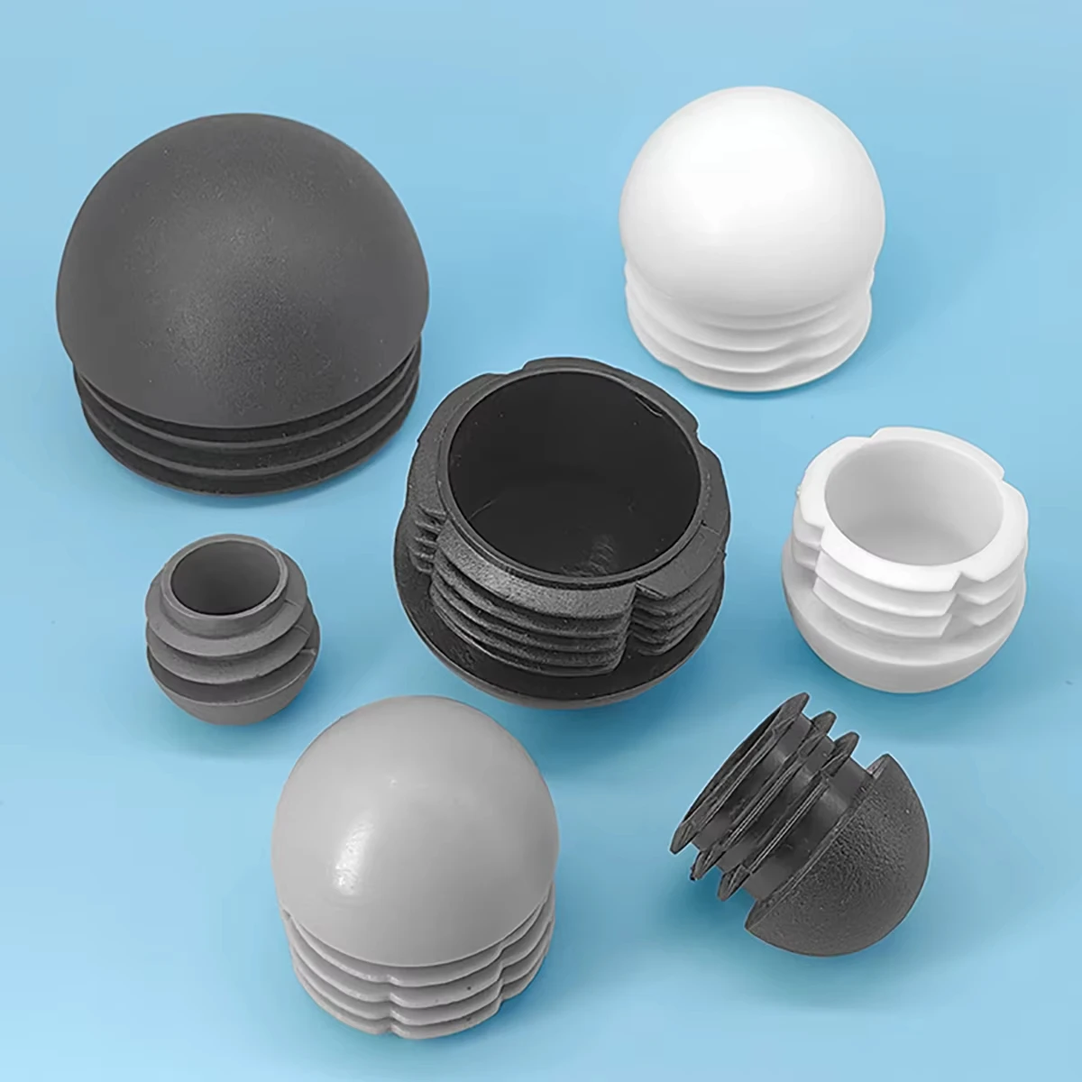 Plastic Round Pipe Plug 13~76mm Tube Domed End Caps Non Slip Chair Leg Foot Dust Cover Floor Protector Pad Furniture Accessories