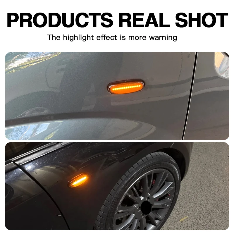 2PCS LED Dynamic Side Marker Light Turn Signal Lamp For Fiat Panda MK2 3 Grande Punto Doblo Fiorino Linea Idea Stilo Multi Qubo