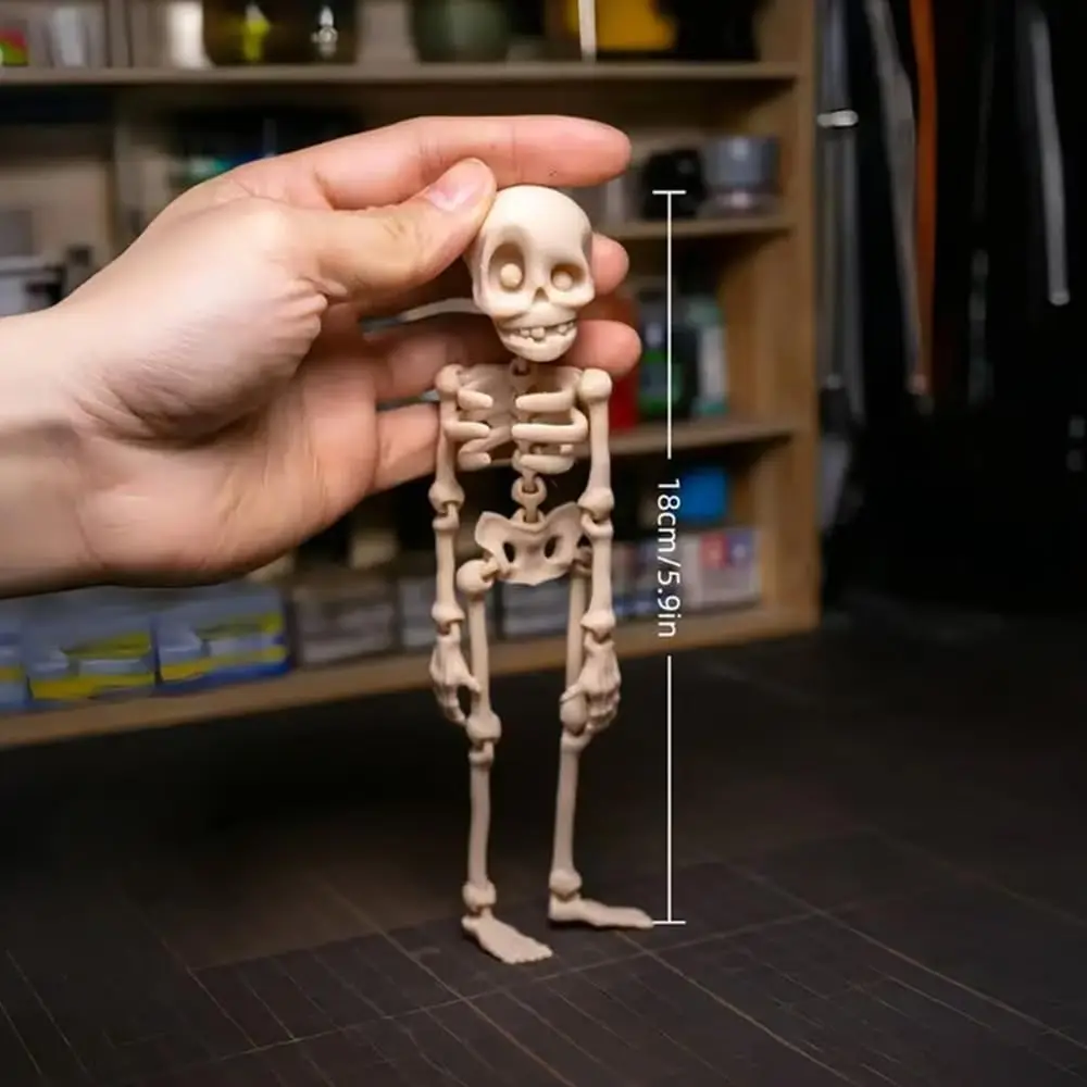 

1pcs 3D Printed Movable Joints Skeleton Toy for Kids Halloween Creative Fridge Magnet Human Anatomy Educational Plaything