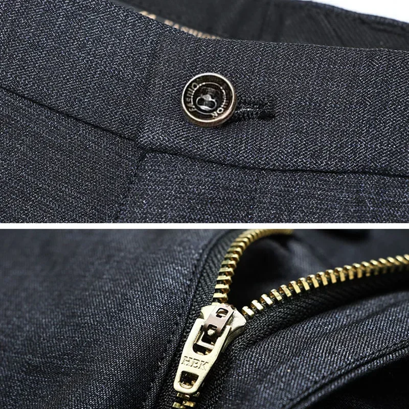 Nuovi pantaloni da uomo d'affari a gamba stretta dritta moda uomo pantaloni comodi solidi classici larghi di alta qualità maschili di grandi dimensioni