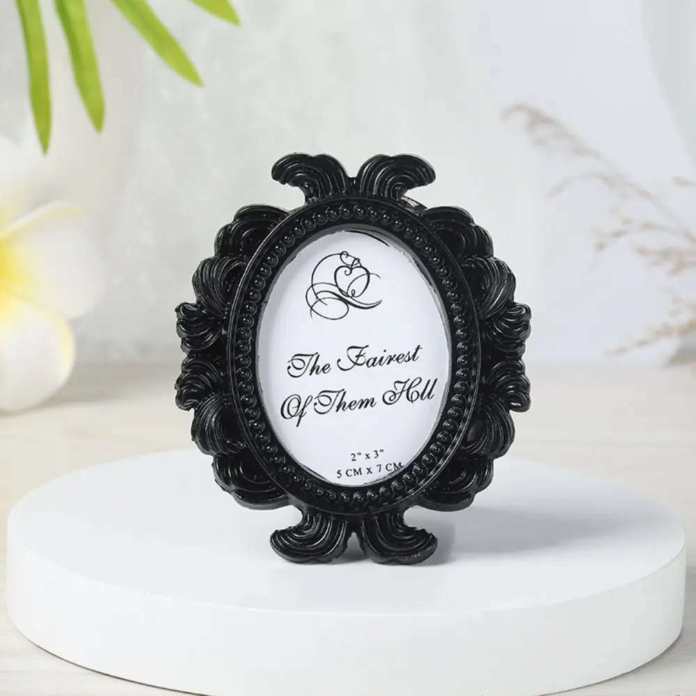 Floral Photo Frame Elliptical Picture Frame Baroque Photo Holder Desktop Picture Frame Home Decor Wedding Gift