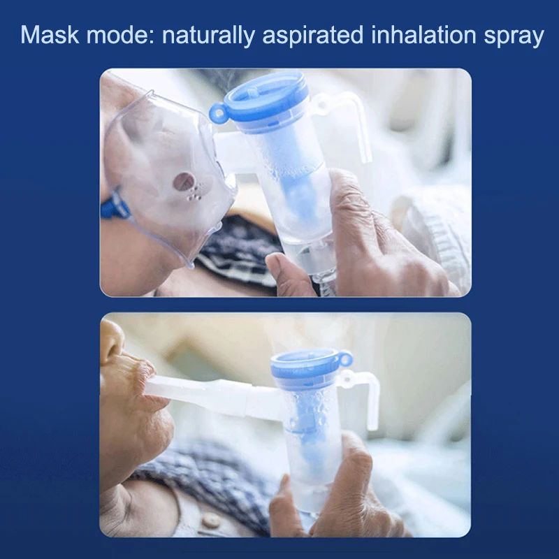 어린이/성인을위한 2 세트 의료용 분무 마스크 용 조절 가능한 안개 마스크 용 일반 안개 메커니즘 마우스 피스 마스크 바이트 입 스프레이