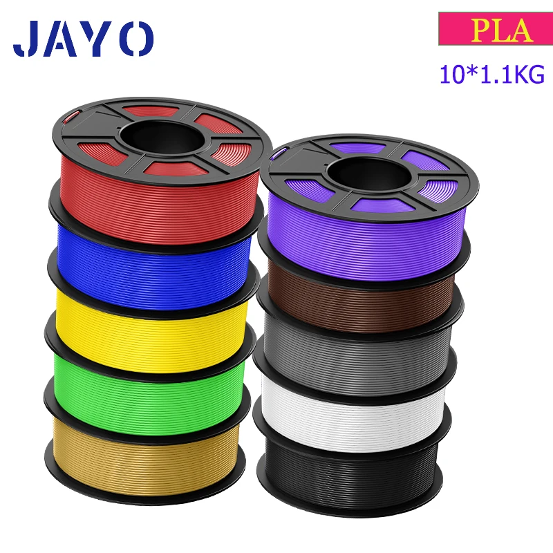 JAYO PLA Filaments 5 Rolls/ 3D Printer Filament 1.75mm FDM 3D Printer Materials Neatly Wound High Toughness for FDM 3D Printer