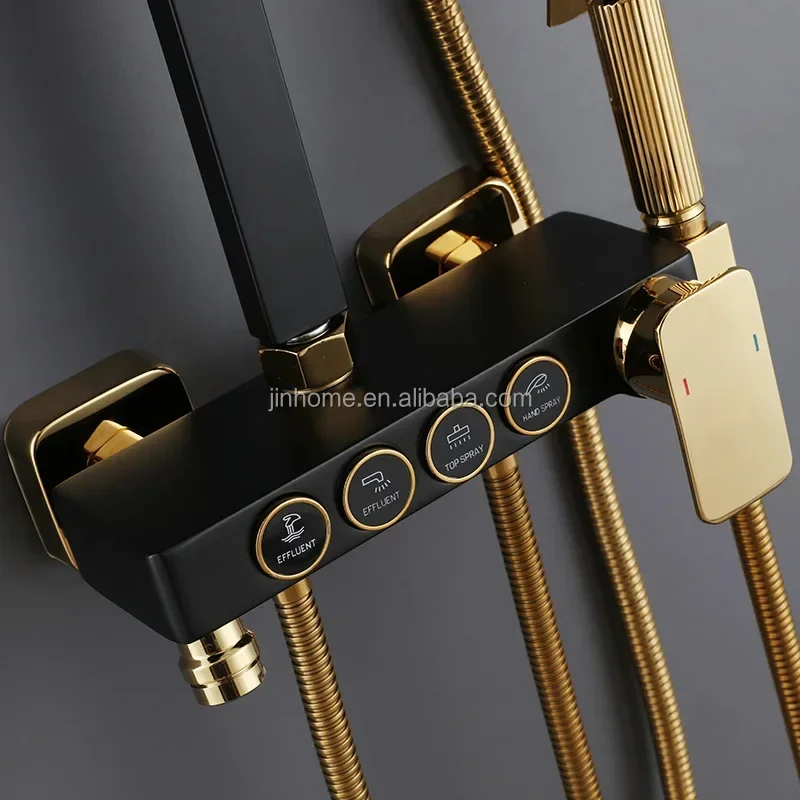 005 High Quality With 5 Years Warranty Thermostatic Shower Set Brass 4 Functions Shower System Bathroom Shower Faucet