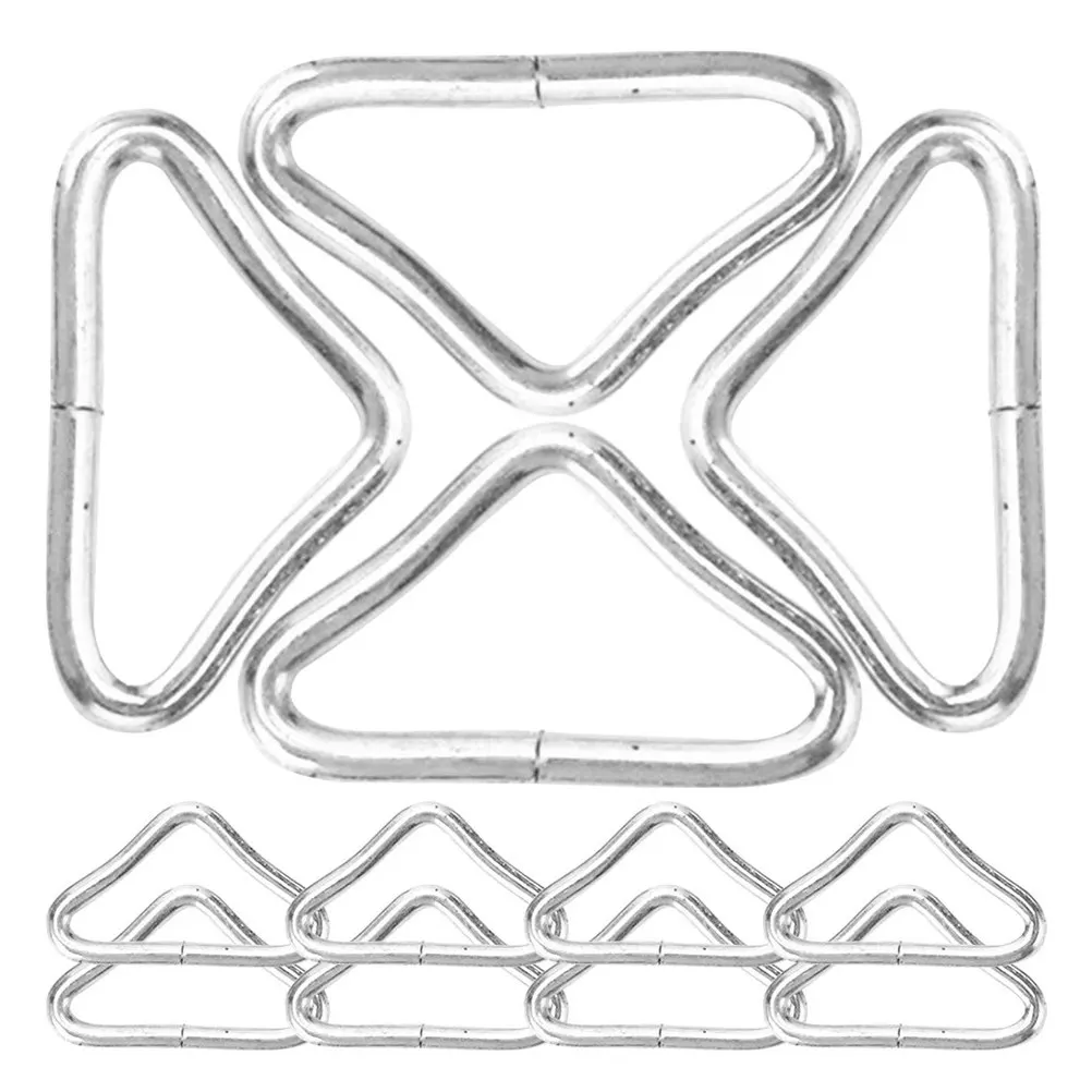 72Pcs Trampoline Replacement Parts Metal Triangle Buckle Reinforced Steel Triangular V-Shaped for Trampoline Mat