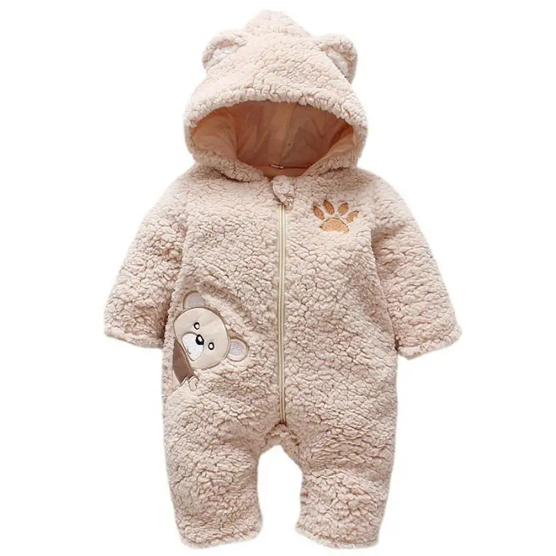 Boys and Girls Winter New Teddy Bear Cartoon Cute and Plush Thick Windproof Warm Long Sleeved Pants Climbing Clothes