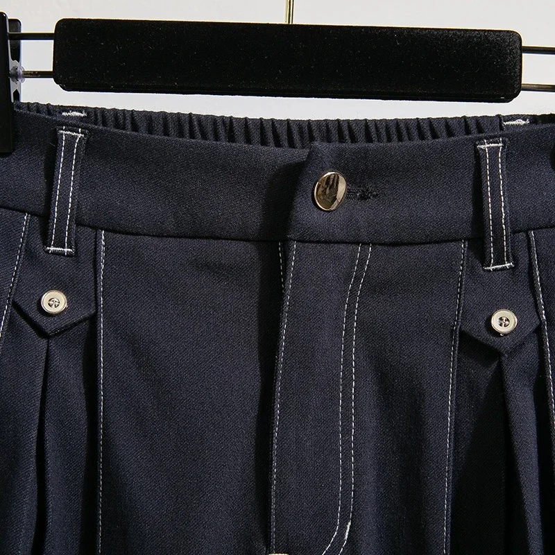 2025 ارتفاع الخصر مطاطا عادية مستقيم الساق السراويل حجم كبير واسعة الساق محبوك الدينيم الجينز النساء الخريف تنوعا التخسيس Capris #3