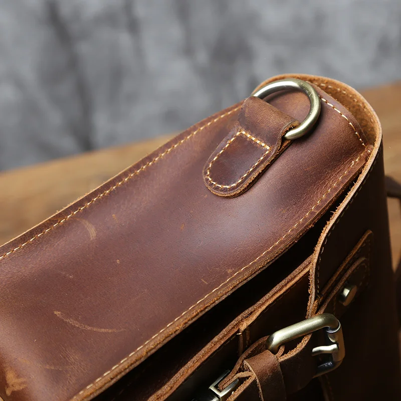 NZPJ Retro Leder Männer der Briefträger Tasche Crazy Horse männer Tasche Top Schicht Rindsleder Schulter Tasche Beiläufige Handtasche Für 10-zoll IPad – Detail 9