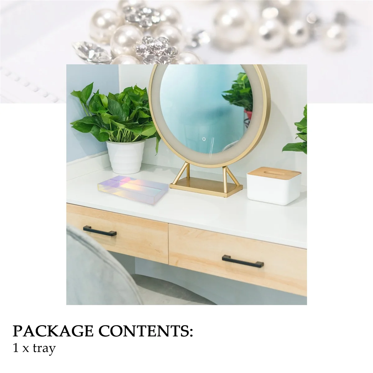 Bandeja De Copo De Água Acrílica Transparente Bandeja De Armazenamento De Jóias De Xícara, Cor Simples Criativa Bandeja Decorativa De Sobremesa