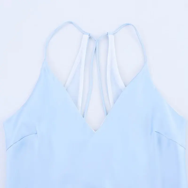 فستان ميدي نسائي جديد لصيف 2025، مصنوع من حرير الساتان، بدون حمالات، بتصميم أنيق للتنقل اليومي، بدون أكمام، مصنوع من مواد أخر...