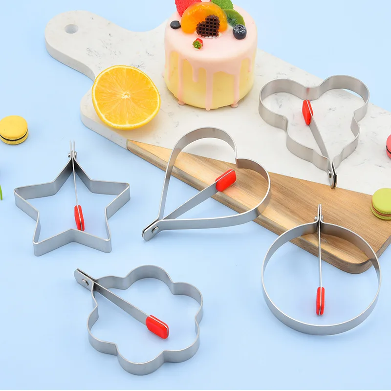 Stainless Steel Fried Egg Molds Breakfast Pancake Mold Creative Cake Tool Non-stick Egg Shaper Baking Cooking Kitchen Gadgets