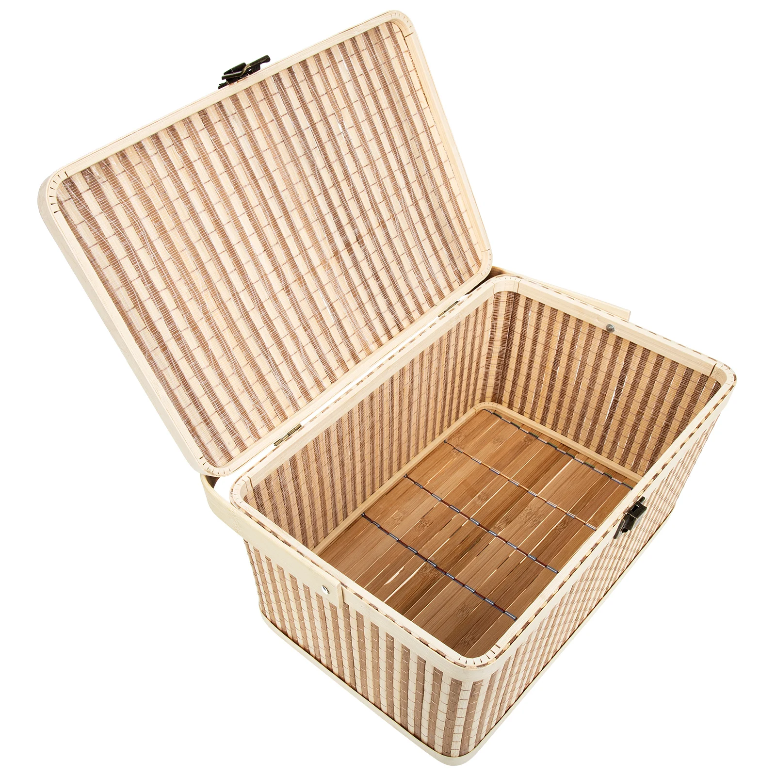 

Bamboo Gift Box Handwoven Moon Cake Basket Fruit Storage Container Decorative Baskets Portable Handle Large Size Home Storage