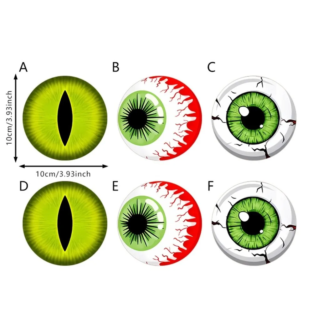 6pcs Non-slip Halloween Coasters Wooden Soft Bloodshot Eyeball Coaster Heat-Insulating Cat Eyes Cup Mat Dining Table