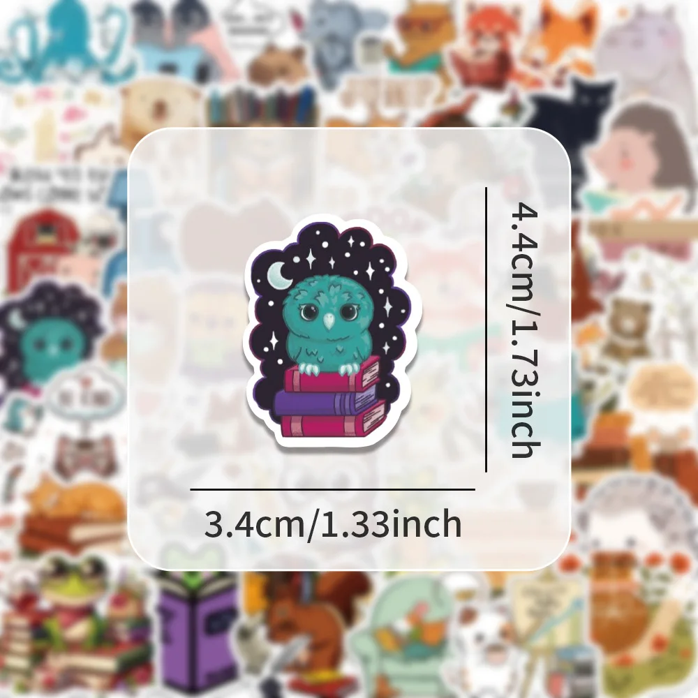 10/30/60 pçs dos desenhos animados engraçado leitura animal doodle adesivos decorativos brinquedos das crianças diy skate capacete da motocicleta guitarra