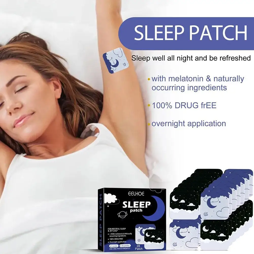 Sleep Aid Patch Headache Sickness Dizziness Treatment Anti Stress Help Sleeping Brain Relax Nerve Soothing Sticker 28Pcs