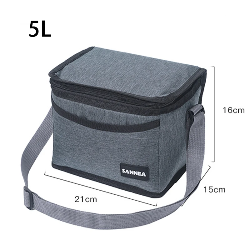 SANNE 5L Oxford Vintage Classic Style Thermal Lunch Bag Waterproof and Thickened Insulated Cooler Bag Outdoor Protable Ice Pack