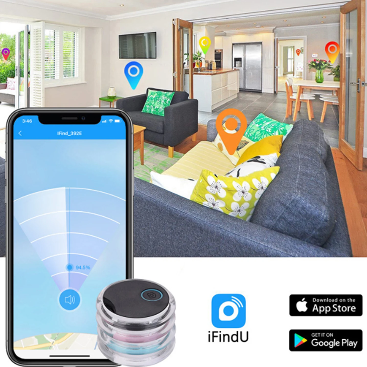 Ew – traceur intelligent anti-perte bluetooth, localisateur de recherche bidirectionnel à faible puissance, alarme de recherche d\'objet clé