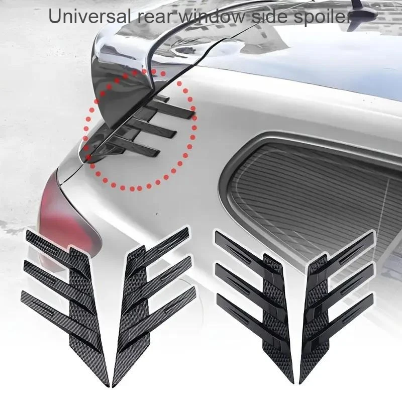 

2 шт., наклейка на заднее лобовое стекло автомобиля, украшение, боковой спойлер, разделитель, отделка, треугольная жалюзи, солнцезащитный козырек на лобовое стекло, автоаксессуар