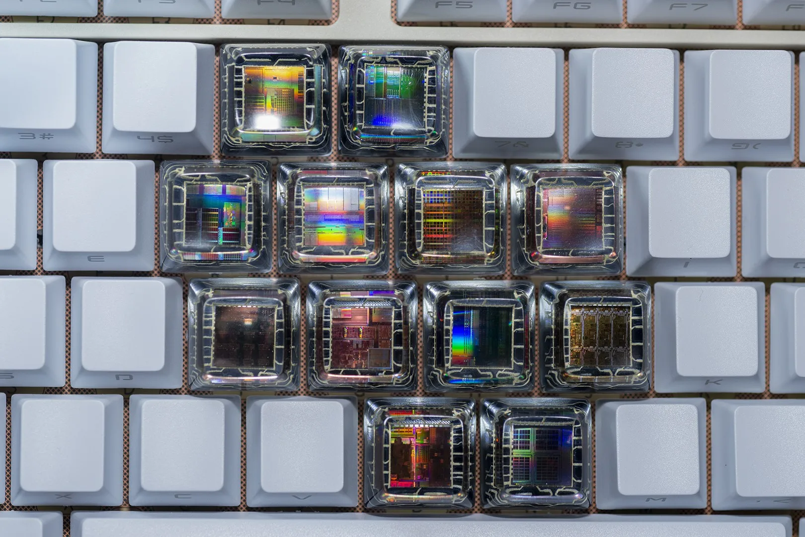 Custom Circuit Chip Theme Keycaps, Cherry XDA OEM SA Multi-Profile, Unique High Aesthetic Personalized Mechanical Gift