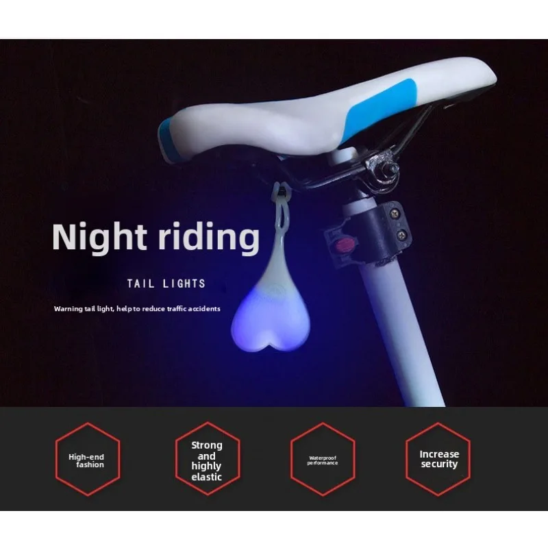 Bike Night Riding Egg Tail Light - Silicone, Unique Warning Lamp, Hangs on Bicycles & Outdoor Backpacks