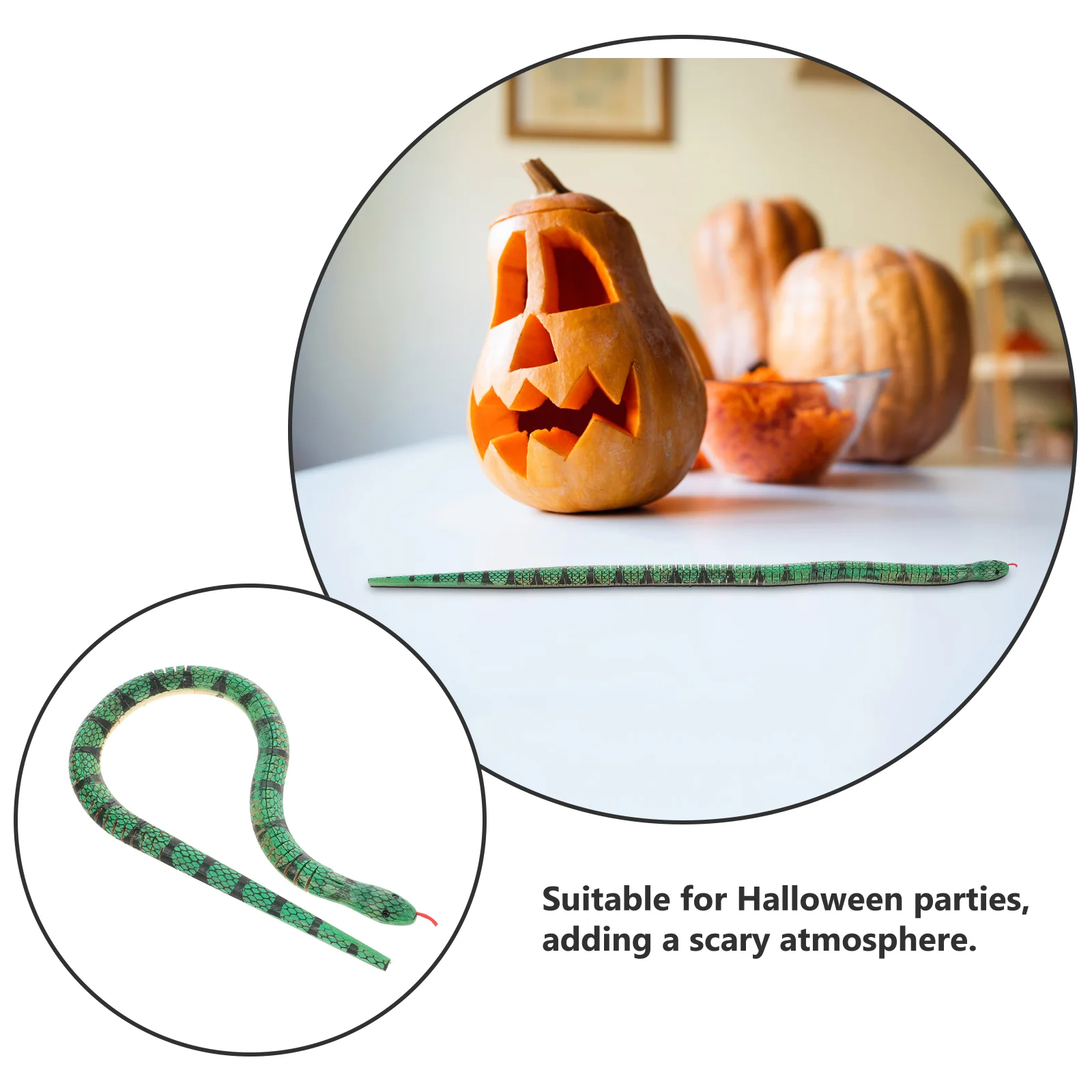 4-delig houten slangenspeelgoed Halloween blanco diermodel onvoltooide ambachten wiggly slangen gewricht flexibel