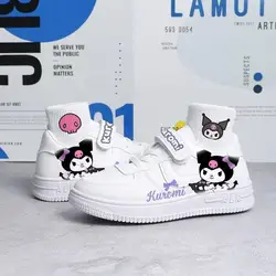 Kawaii Sanrio Cartoon Kuromi Cinnamoroll Cute Versatile Sports Shoes Velcro Board Shoes Casual Shoes Small White Shoes