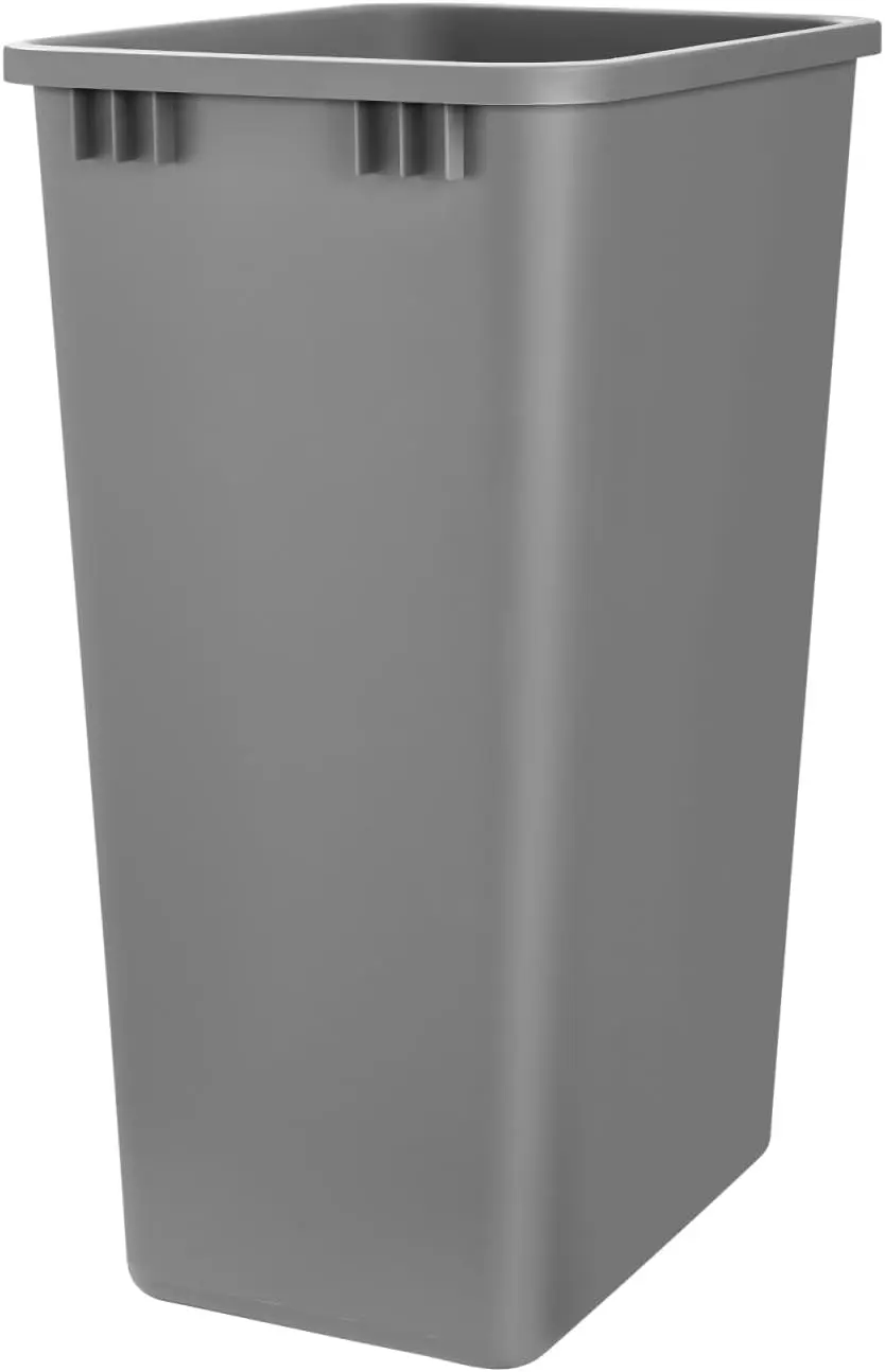 

50 qt. Silver Polymer Replacement Waste Bin for Pullout Cabinets, Durable and Easy Fit