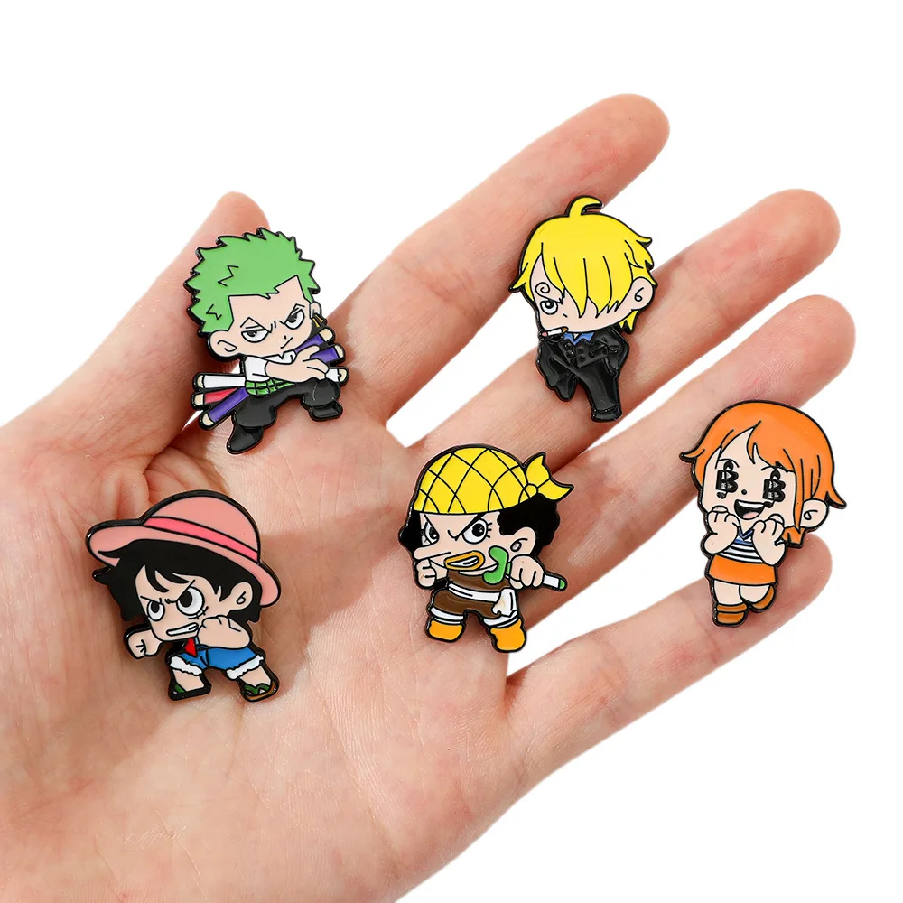 Anime Monkey D. Luffy Nami Sanji Cartoon Enamel Pin Funny Brooch Metal Badge Jewelry for Backpack And Clothing Gift for Friends - view 2