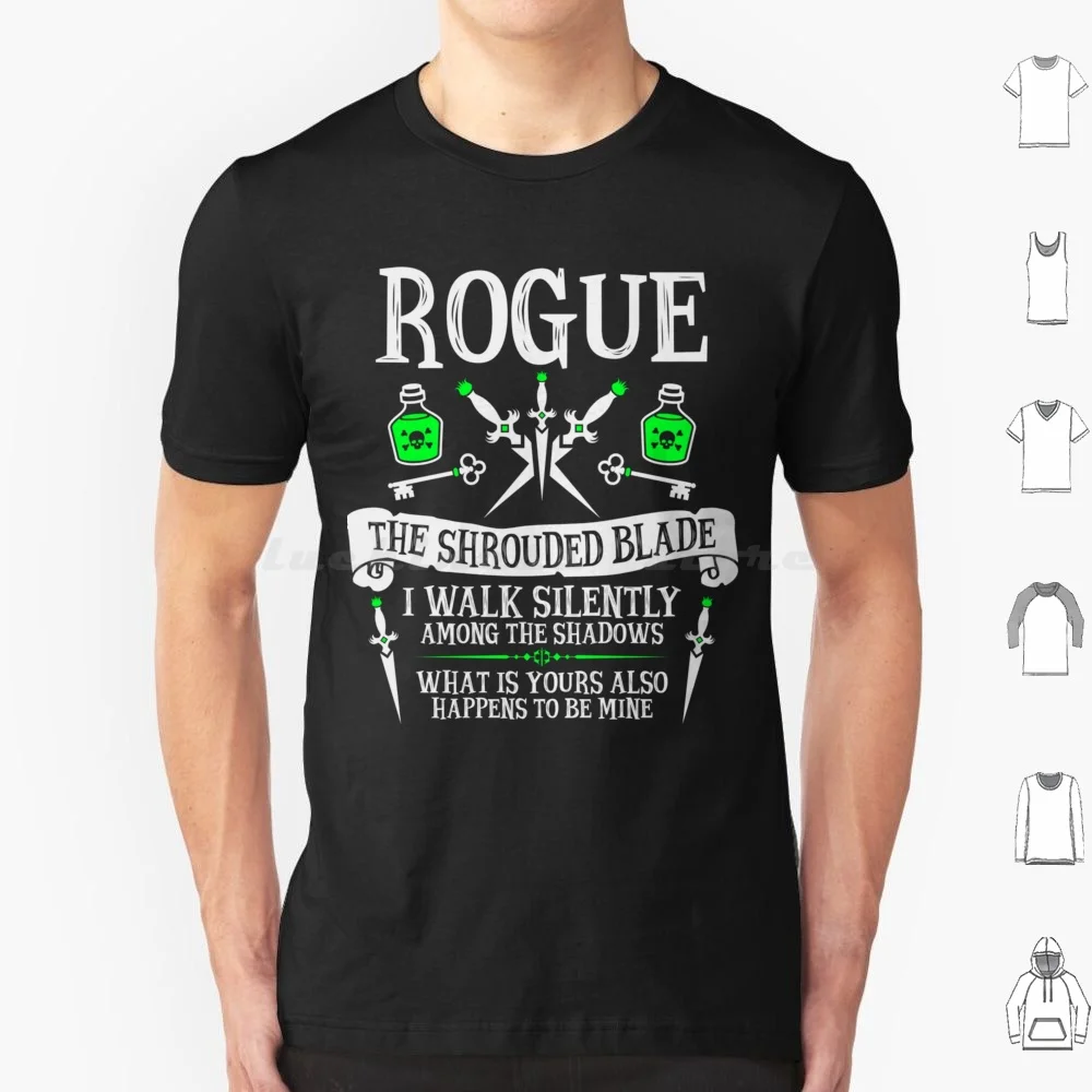 

Rogue, The Shrouded Blade-& (белый текст) Футболка Essential 6xl Хлопковая крутая футболка Rogue