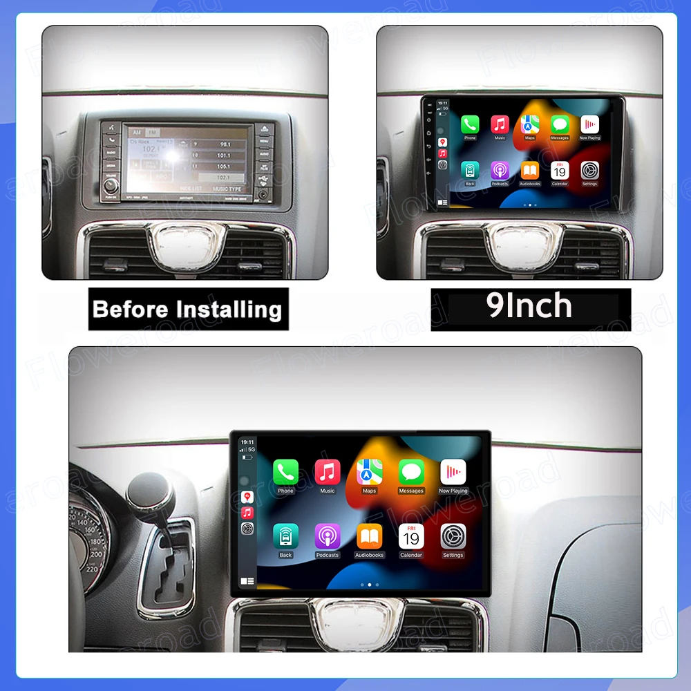 13inch  Android 13 For Chrysler Grand Voyager 5 2011 - 2015 For Dodge Grand Caravan 2008-2020 Car Radio Player Multimedia GPS