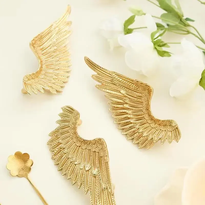 Creative Solid Brass Wings Cabinet Knobs And Handles Kitchen Drawer Handle Luxury Master Bedroom Wardrobe Handle Pulls Furniture