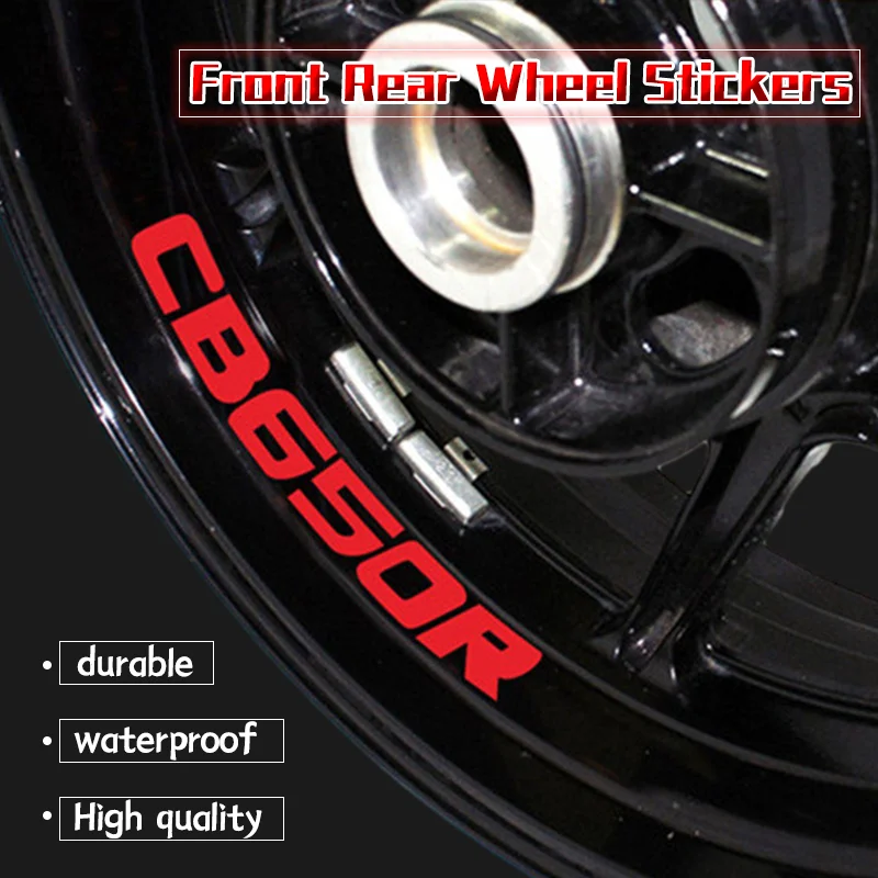 

8x Hub Decals Rim Stripe Waterproof Motorcycle Inner Ring Wheel Stickers Tire Decoration Sticker For HONDA CB650R cb650r CB 650R