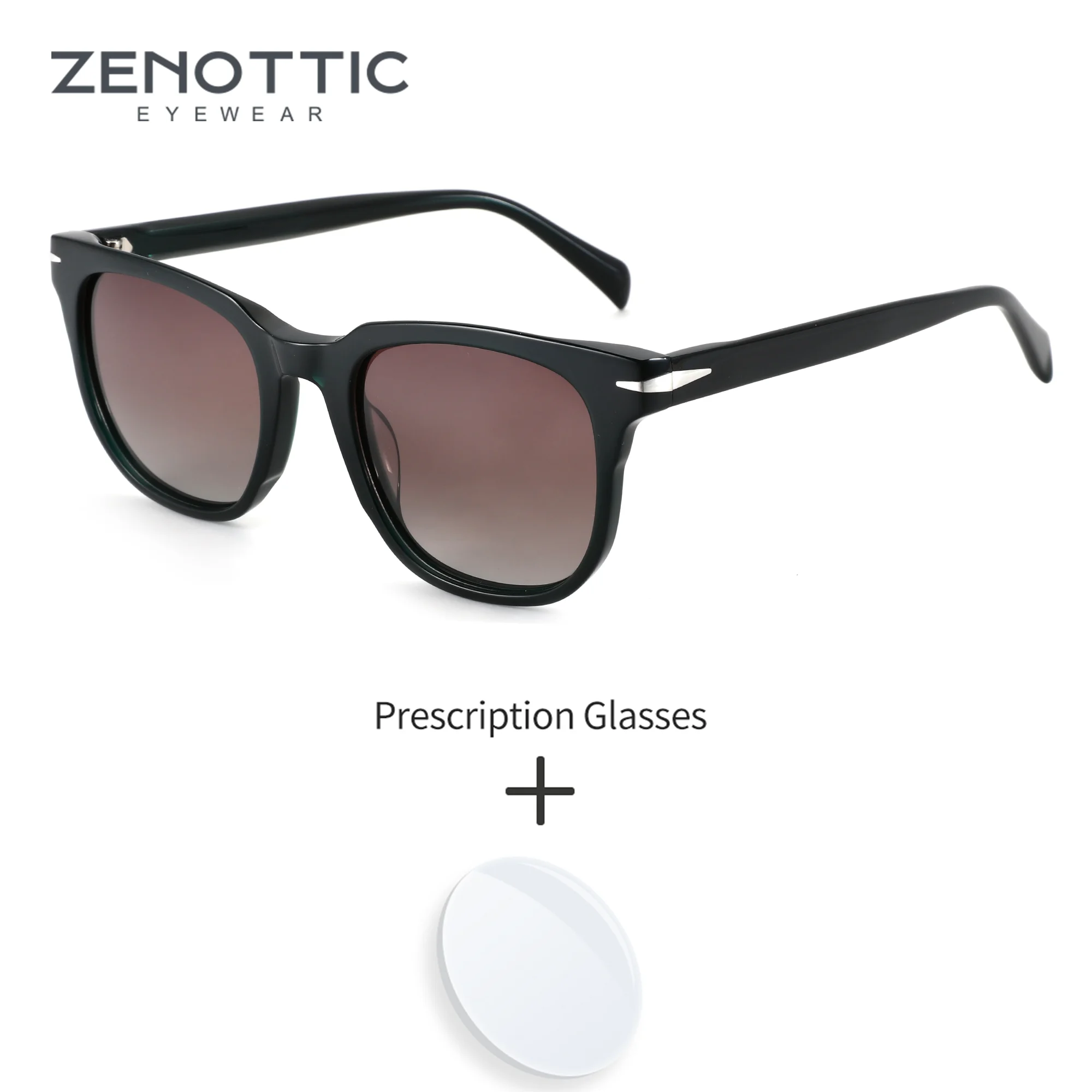 

Солнцезащитные очки ZENOTTIC по рецепту, мужские, квадратные, в ацетатной оправе, поляризационные прогрессивные линзы UV400, солнцезащитные очки для вождения