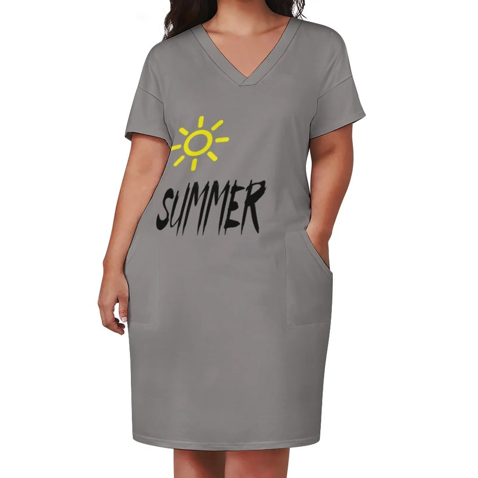 Camiseta Sommer, vestido suelto de verano con bolsillos, vestidos de verano, ropa de mujer