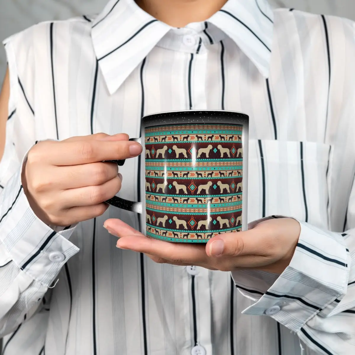 

Boho Dogs Lagotto Romagnolo Кружка на закате Забавные керамические кофейные чашки Чайные кружки Молочная чашка Посуда для напитков Подарки для женщин и мужчин