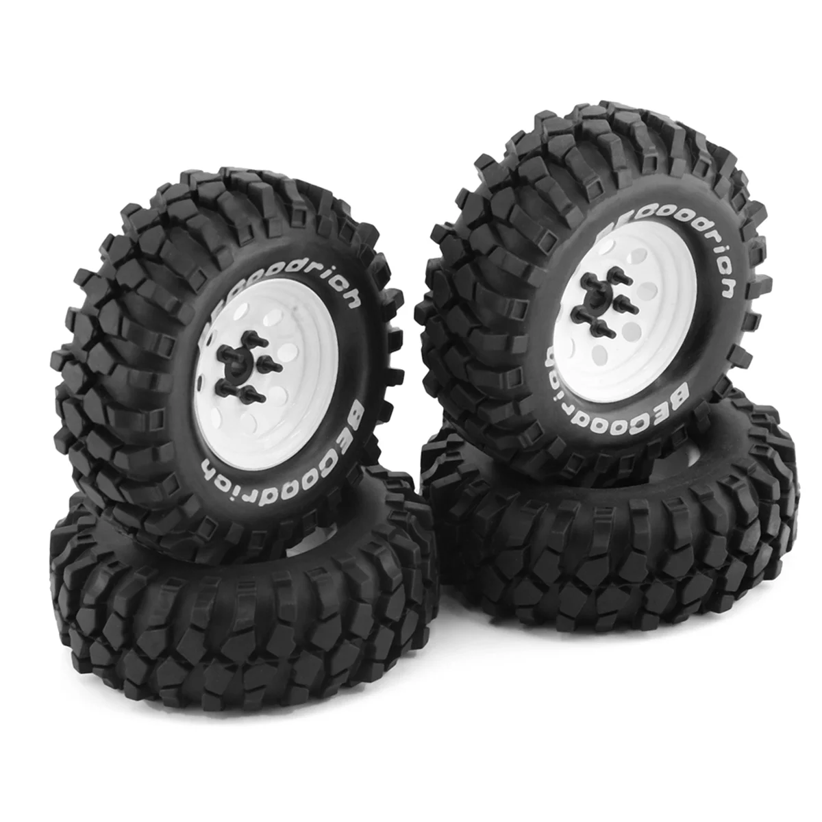 4Pcs Metal 110mm Beadlock Deep Dish Wheel Tire Set for /10 Short Course Truck ARRMA SENTON 8 Round Holes,