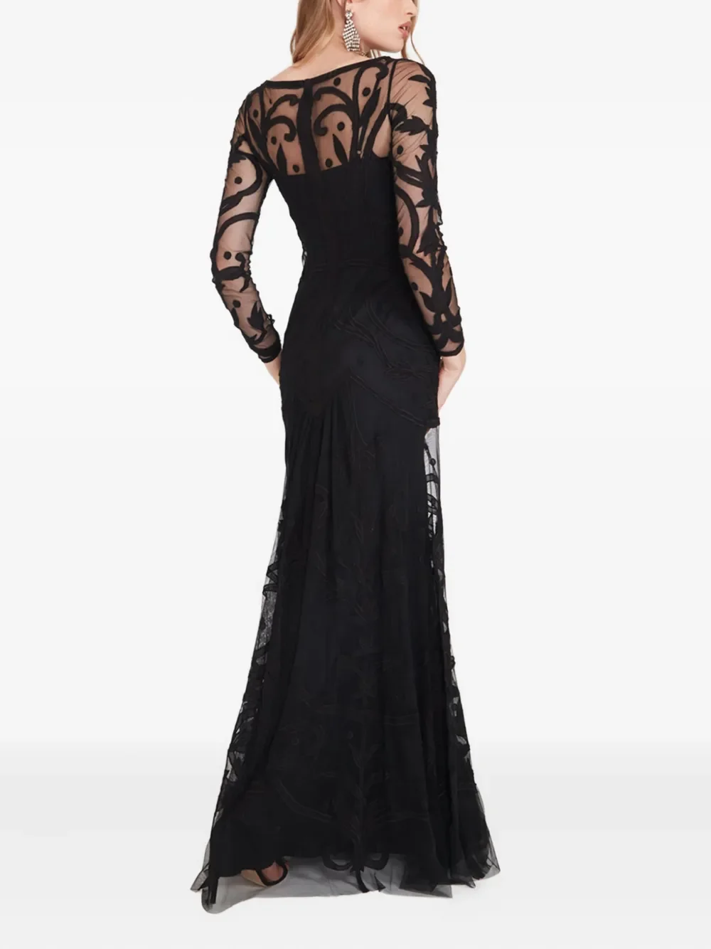 Elegante Partykleider für Damen, U-Ausschnitt, volle Ärmel, Tüll, A-Linie, knöchellang, Abendkleid, schwarz, Reißverschluss hinten, Ballkleid, individuell gestaltet