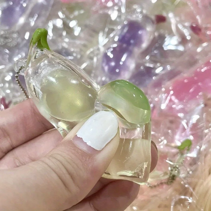 Porte-clés à presser en forme de haricot coloré, jouet Squishy en soja pour cueillette de la peau, dosette de pois, soulagement sensoriel du Stress, jouets cadeaux de fête, 1/3 pièces