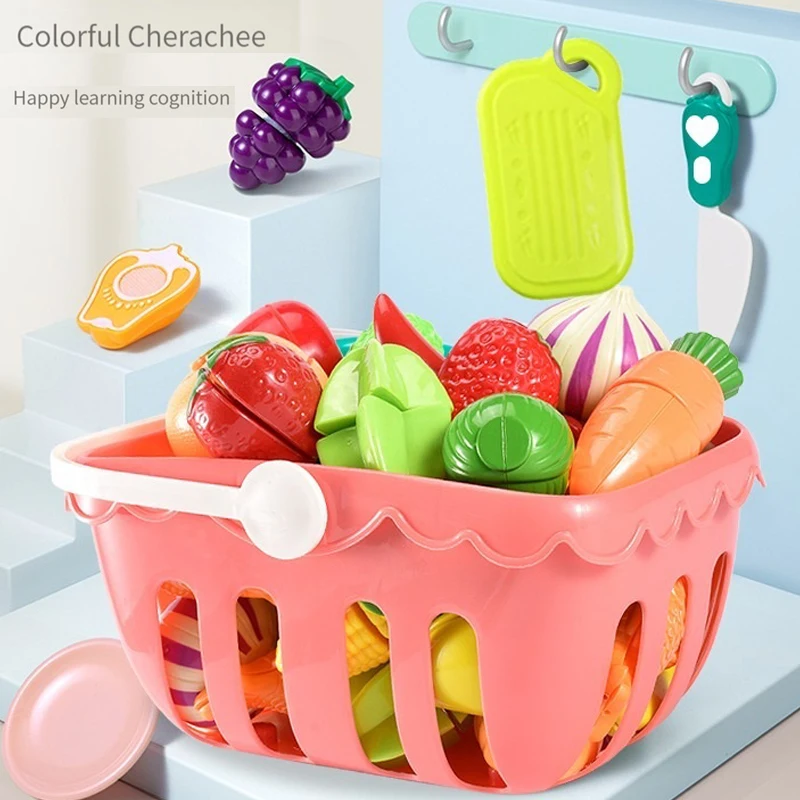 Conjunto de brinquedos para crianças, Cortar frutas e legumes, Meninos e meninas, Cozinha, Pode cortar frutas