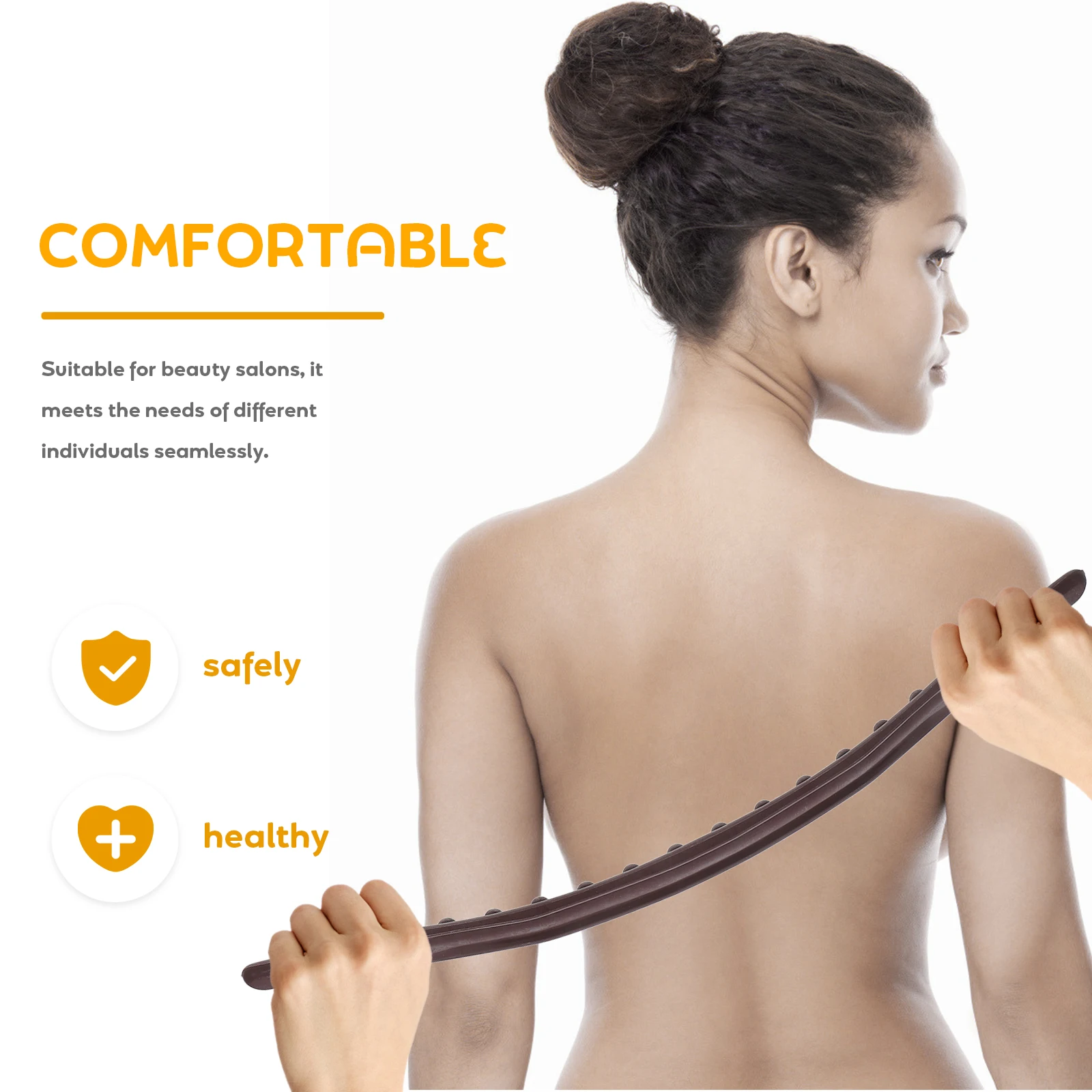 

2pcs Plastic 37-Beads Massage Stick For Full Body Gua Sha Back Massager Muscle Roller Tool For Meridian Clearing Pain Relief