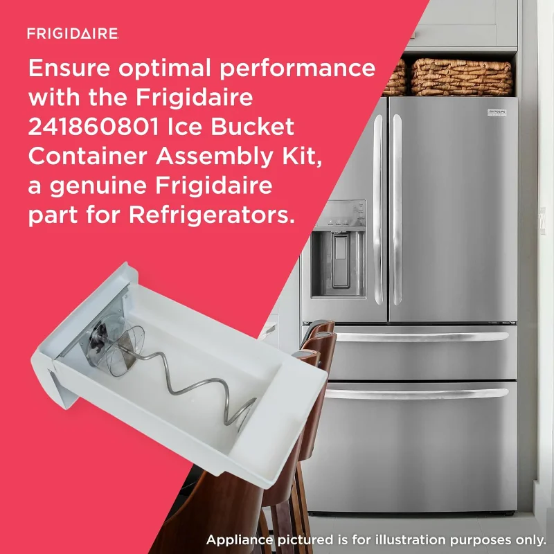 Frigidaire 241860801 Eiskübel-Behälter-Montagesatz für Kühlschränke, weiß
